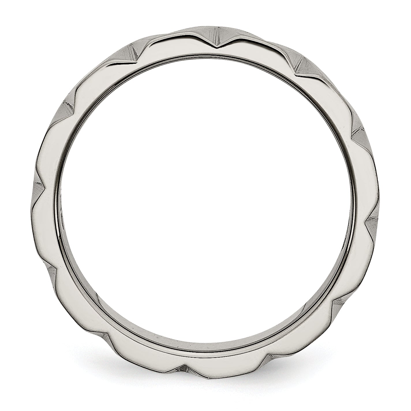 Notched Wedding Band in Titanium, 6mm