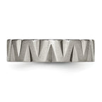 Notched Wedding Band in Titanium, 6mm