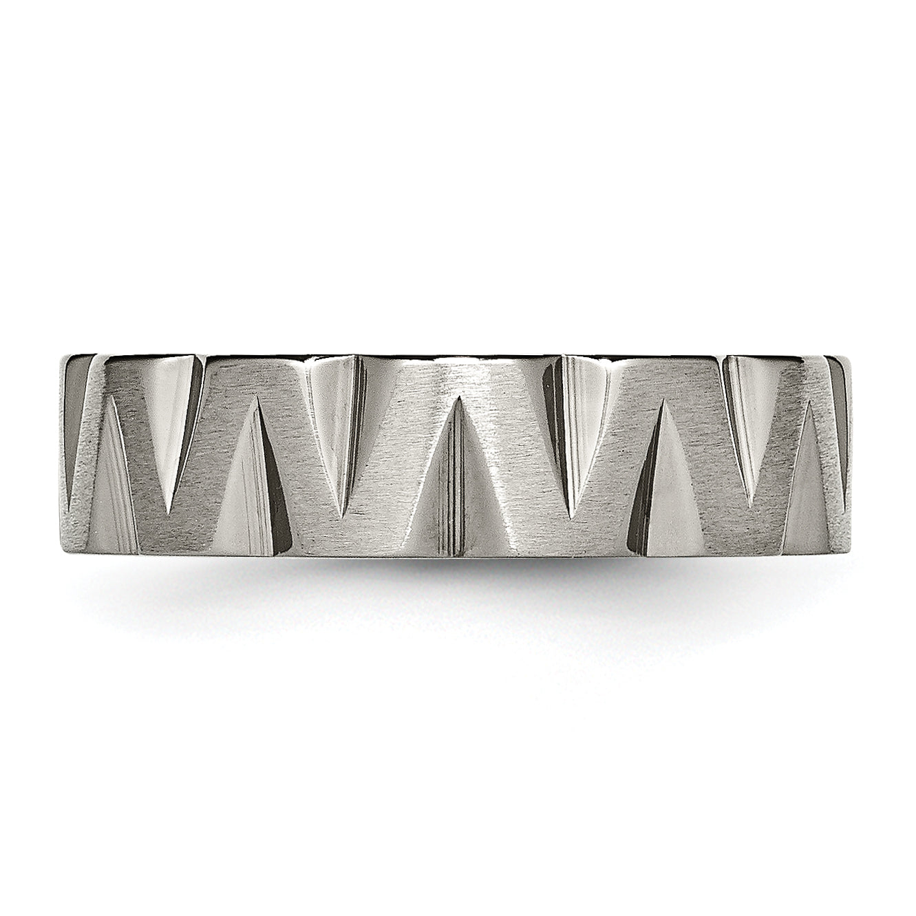 Notched Wedding Band in Titanium, 6mm