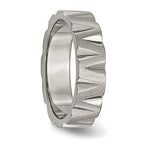 Notched Wedding Band in Titanium, 6mm