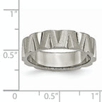 Notched Wedding Band in Titanium, 6mm