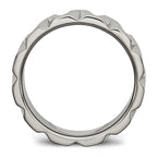 Notched Wedding Band in Titanium, 8mm