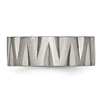 Notched Wedding Band in Titanium, 8mm