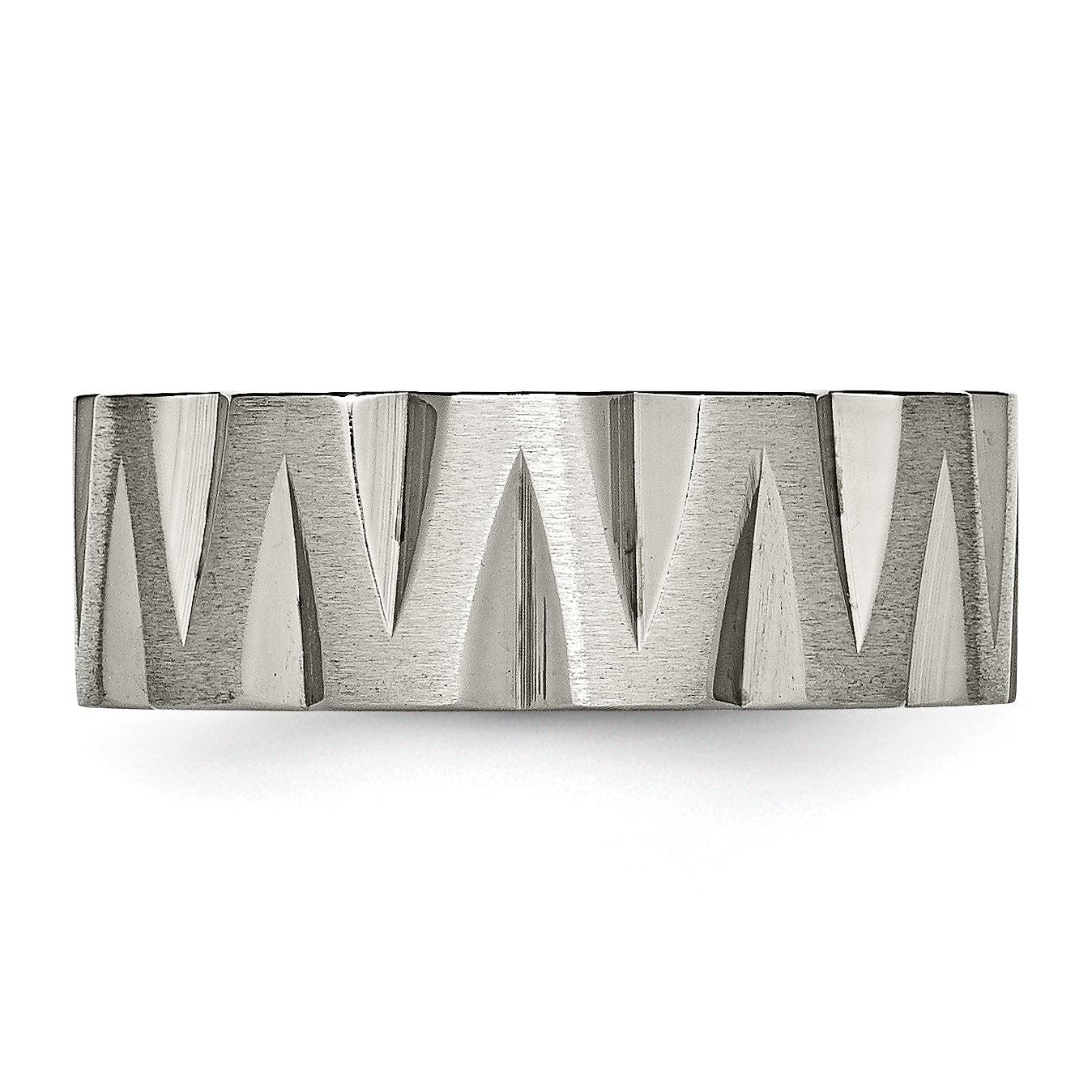 Notched Wedding Band in Titanium, 8mm