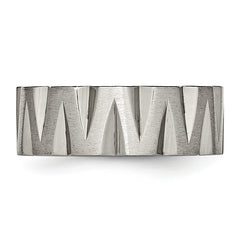 Titanium Unisex 8mm Notched Wedding Band with Polished Finish