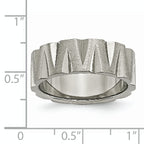 Notched Wedding Band in Titanium, 8mm