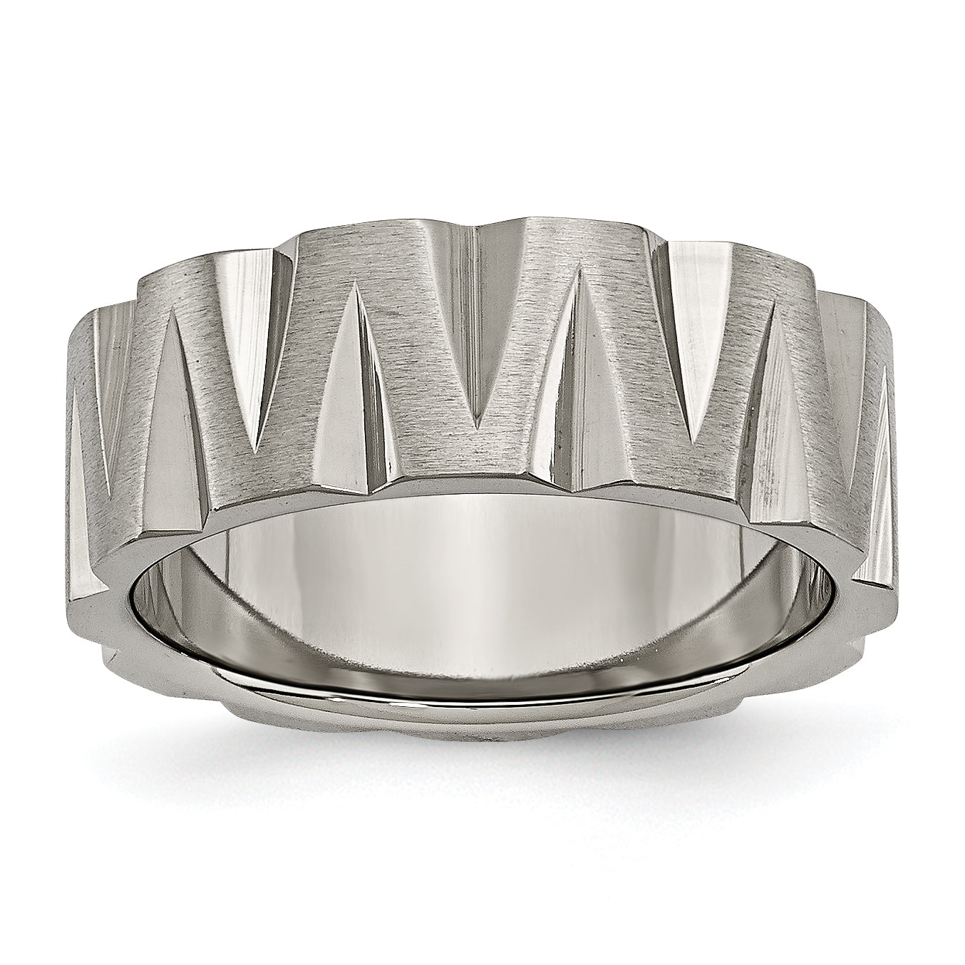 Titanium Satin and Polished 8mm Notched Band Main image
