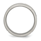 Grooved Wedding Band in Titanium, 6mm