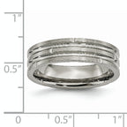 Grooved Wedding Band in Titanium, 6mm