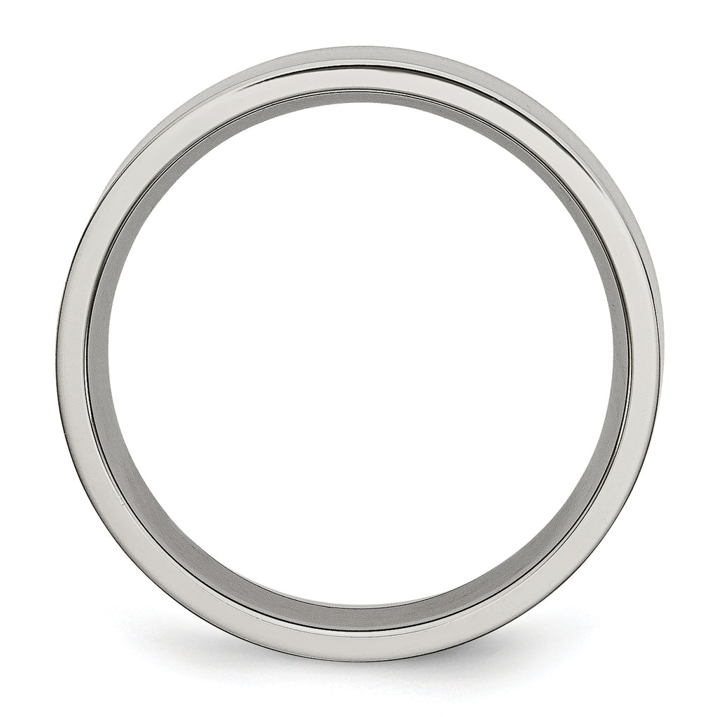 Brushed Comfort-Fit Wedding Band in Titanium, 6mm