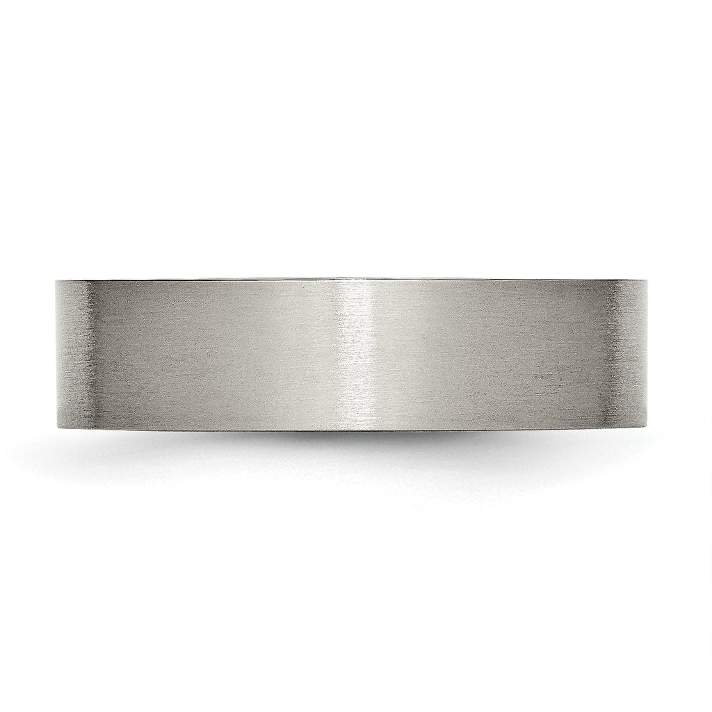 Brushed Comfort-Fit Wedding Band in Titanium, 6mm