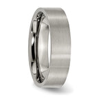 Brushed Comfort-Fit Wedding Band in Titanium, 6mm