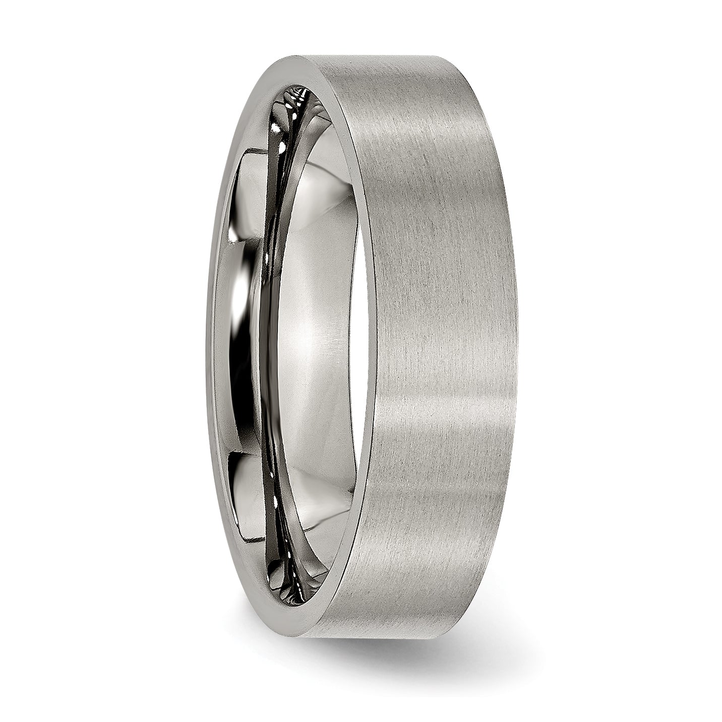 Brushed Comfort-Fit Wedding Band in Titanium, 6mm