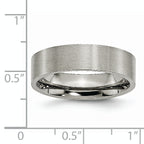 Brushed Comfort-Fit Wedding Band in Titanium, 6mm