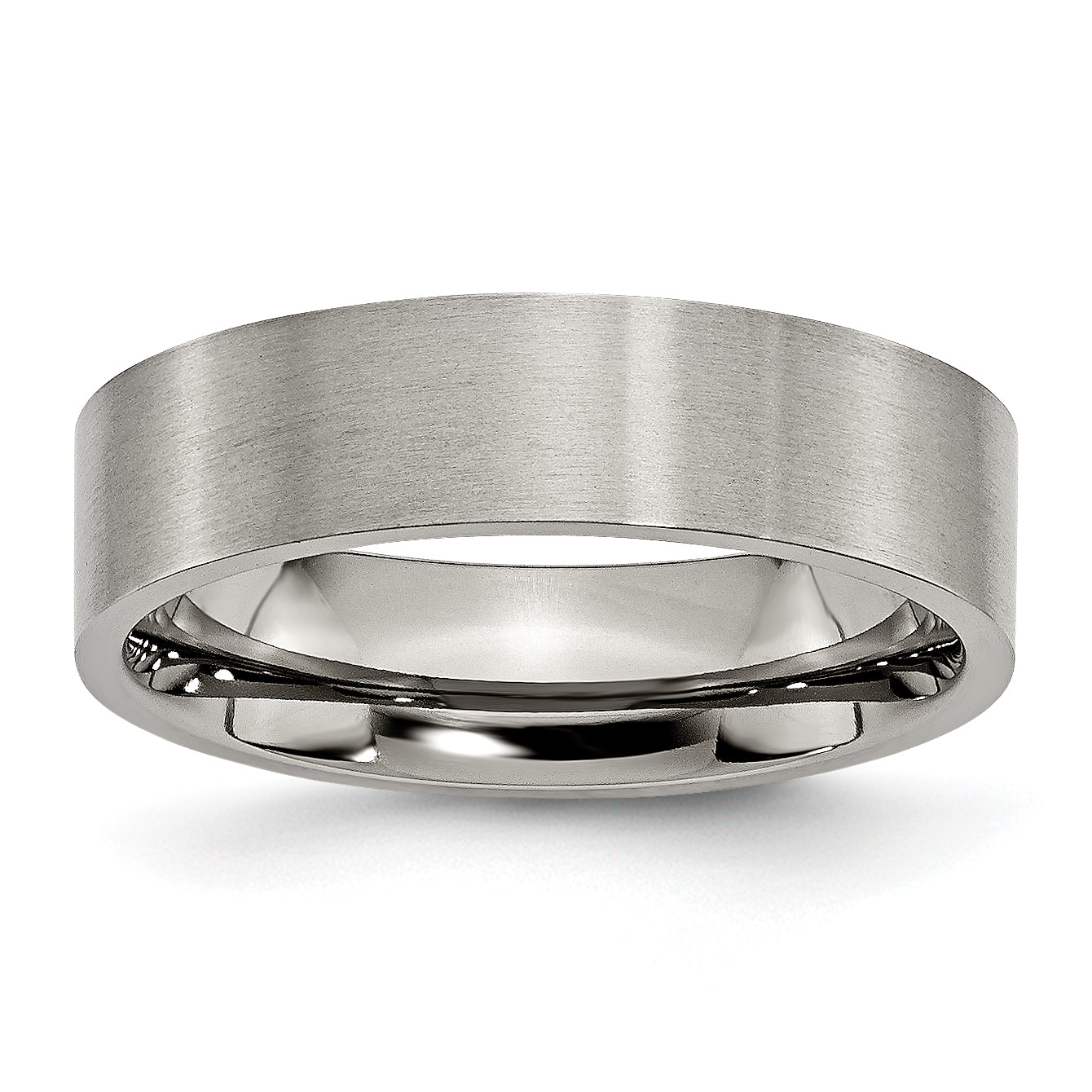 Titanium Brushed 6mm Flat Band Main image