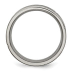 Grooved & Notched Wedding Band in Titanium, 8mm