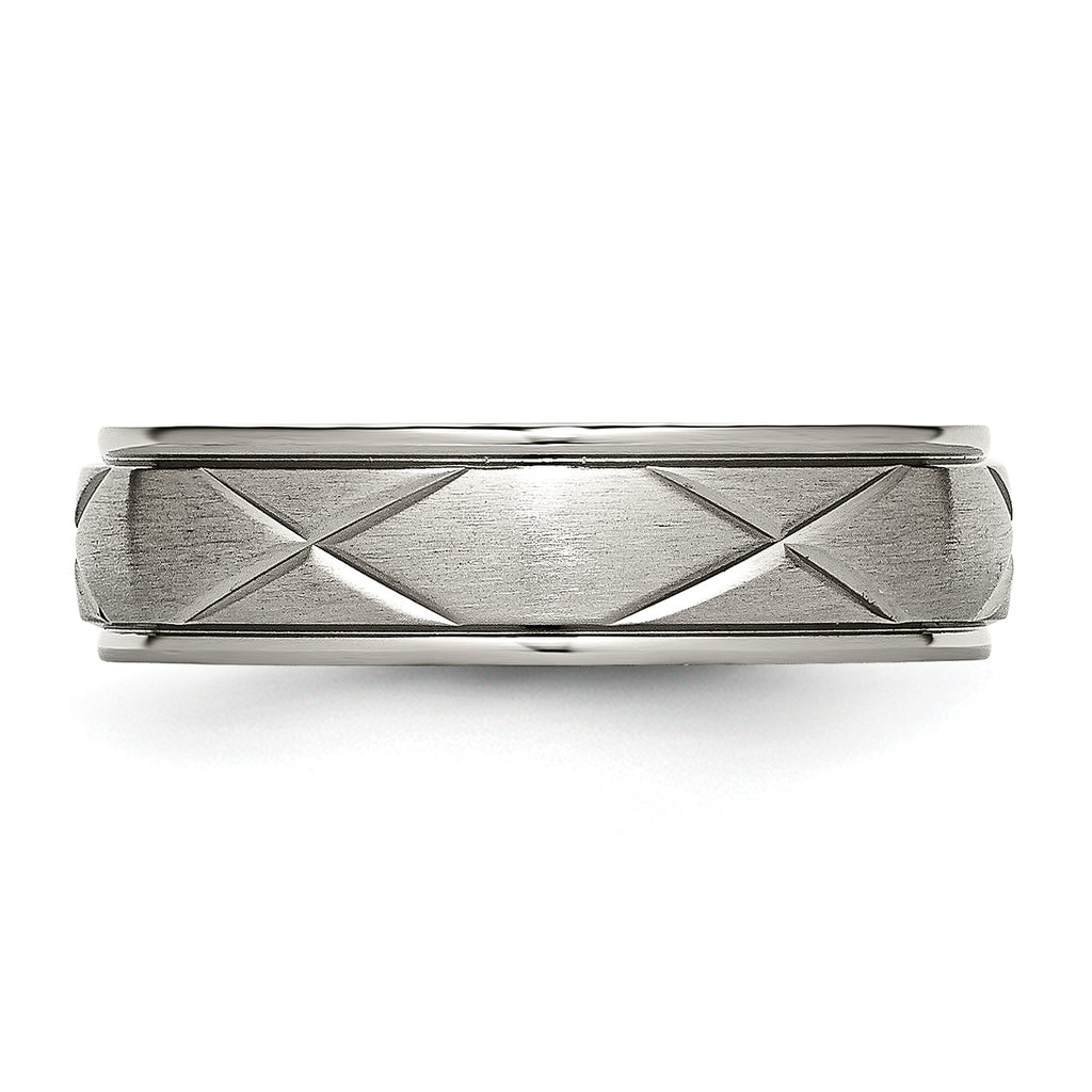 X-Design Wedding Band in Titanium, 6mm