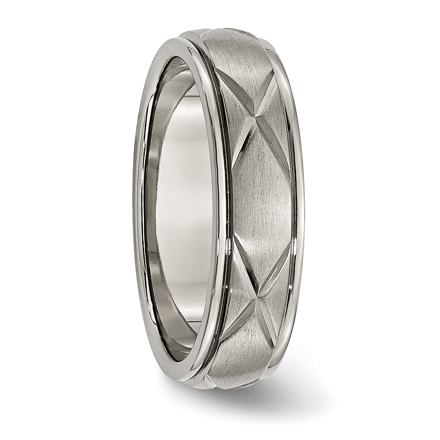 X-Design Wedding Band in Titanium, 6mm