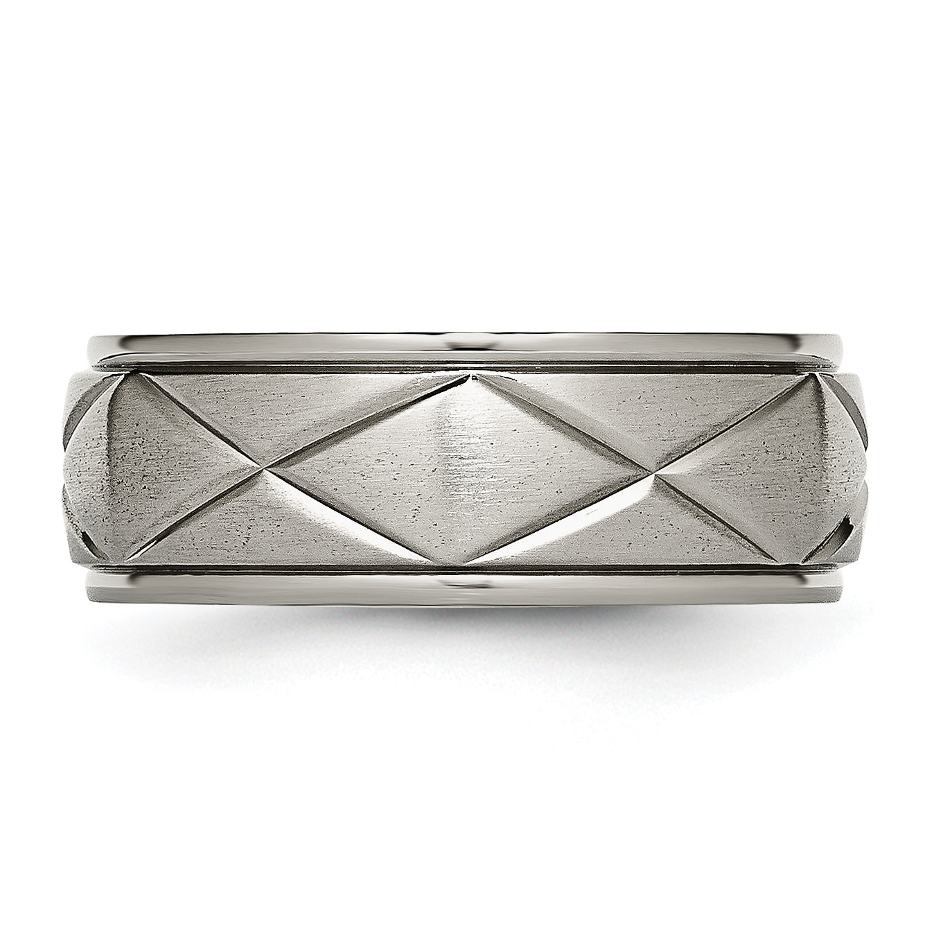 Titanium Unisex Wedding Band with Satin X-Design Engravable Finish