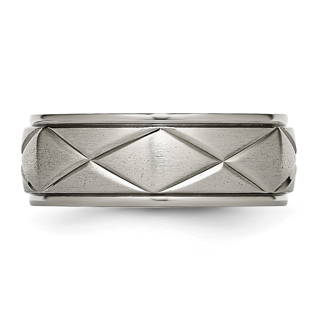 X-Design Wedding Band in Titanium, 8mm