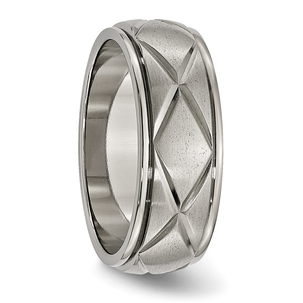 X-Design Wedding Band in Titanium, 8mm
