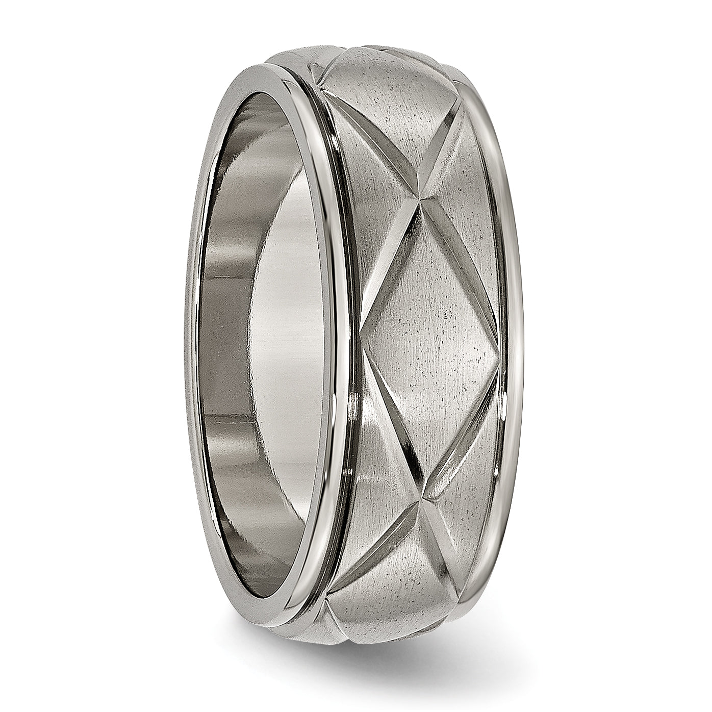 X-Design Wedding Band in Titanium, 8mm