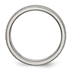 Titanium Polished and Textured 6mm Band