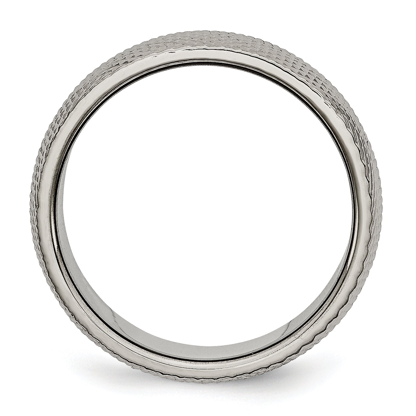 Polished & Textured Wedding Band in Titanium, 8mm Secondary image
