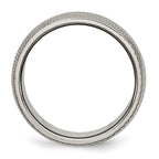 Polished & Textured Wedding Band in Titanium, 8mm