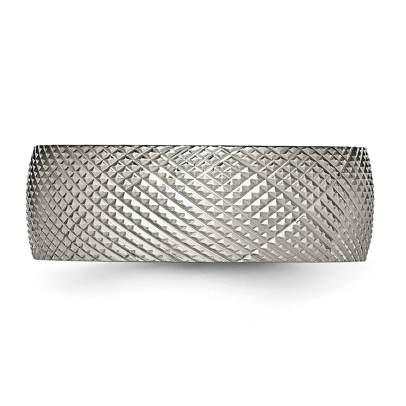 Titanium Woven Textured Wedding Band with Polished Finish 8mm