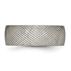 Polished & Textured Wedding Band in Titanium, 8mm