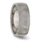 Polished & Textured Wedding Band in Titanium, 8mm