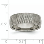 Polished & Textured Wedding Band in Titanium, 8mm