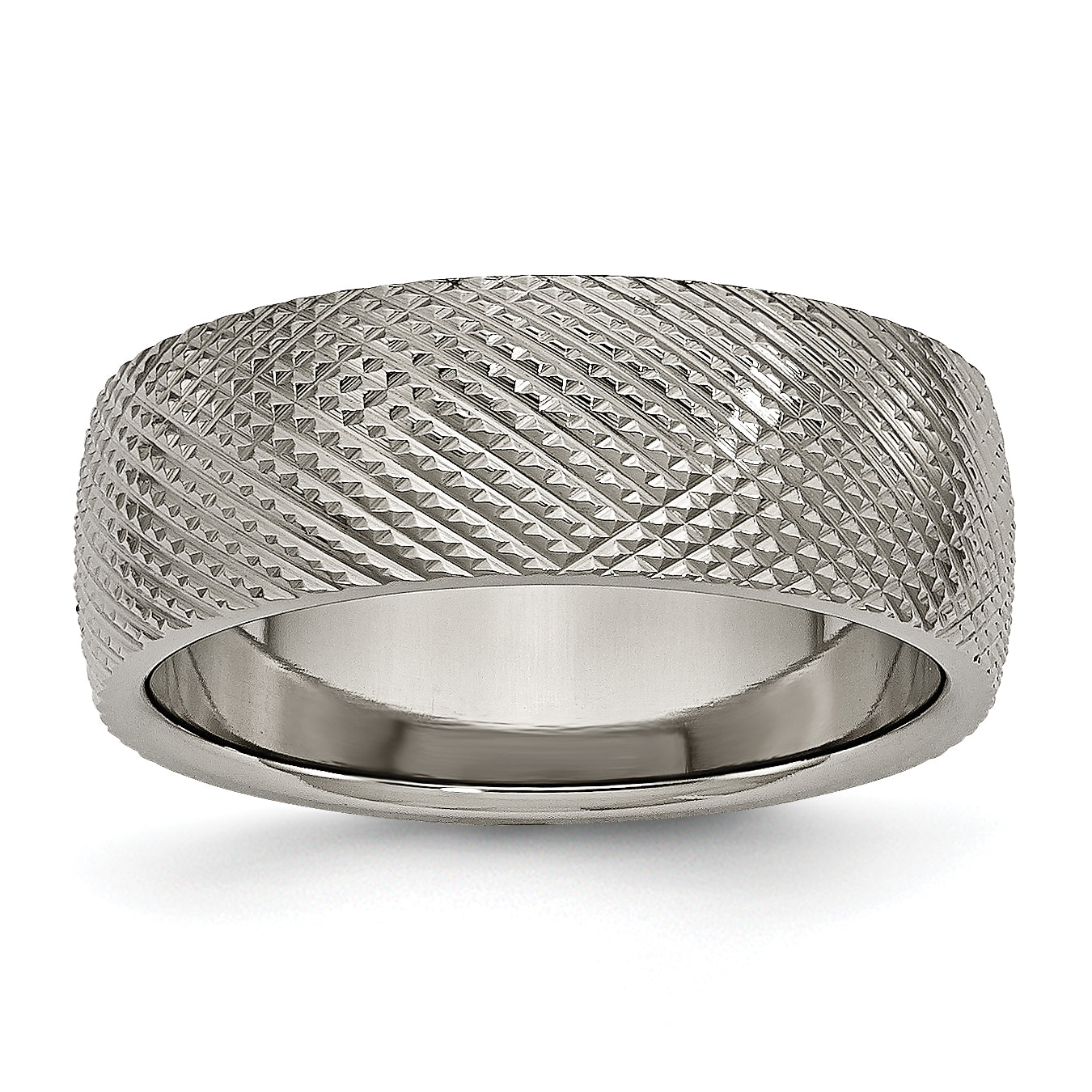 Titanium Polished and Textured 8mm Band