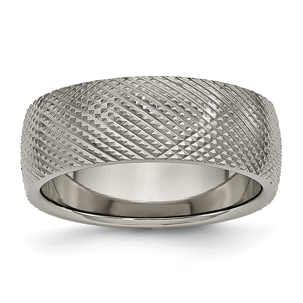 Titanium Polished and Textured 8mm Band