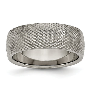 Titanium Polished and Textured 8mm Band