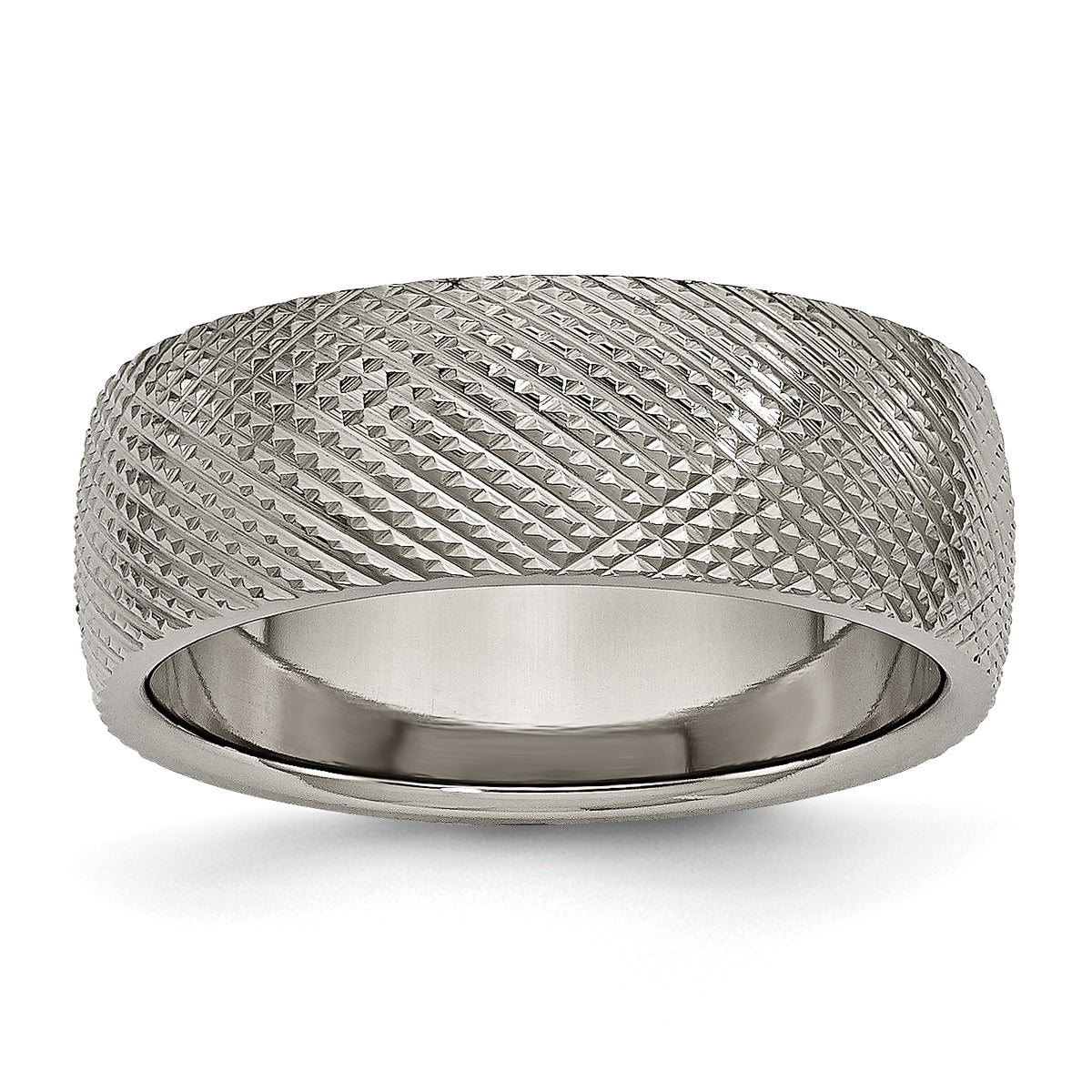Titanium Polished and Textured 8mm Band