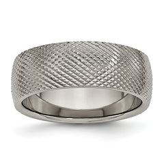 Titanium Polished and Textured 8mm Band