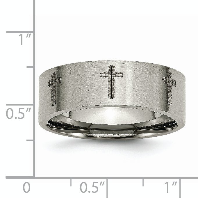 Sophia Jewelers Unisex Titanium Wedding Band with Laser Design Engravable