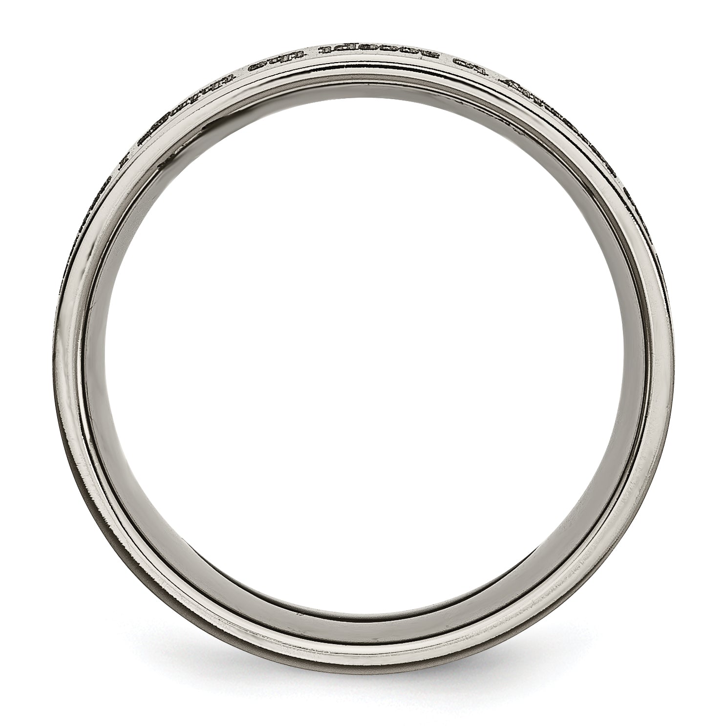 Titanium Brushed Unisex Serenity Prayer Engravable 8mm Flat Wedding Band Secondary image
