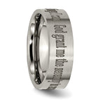 Titanium Brushed Unisex Serenity Prayer Engravable 8mm Flat Wedding Band