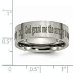 Titanium Brushed Unisex Serenity Prayer Engravable 8mm Flat Wedding Band