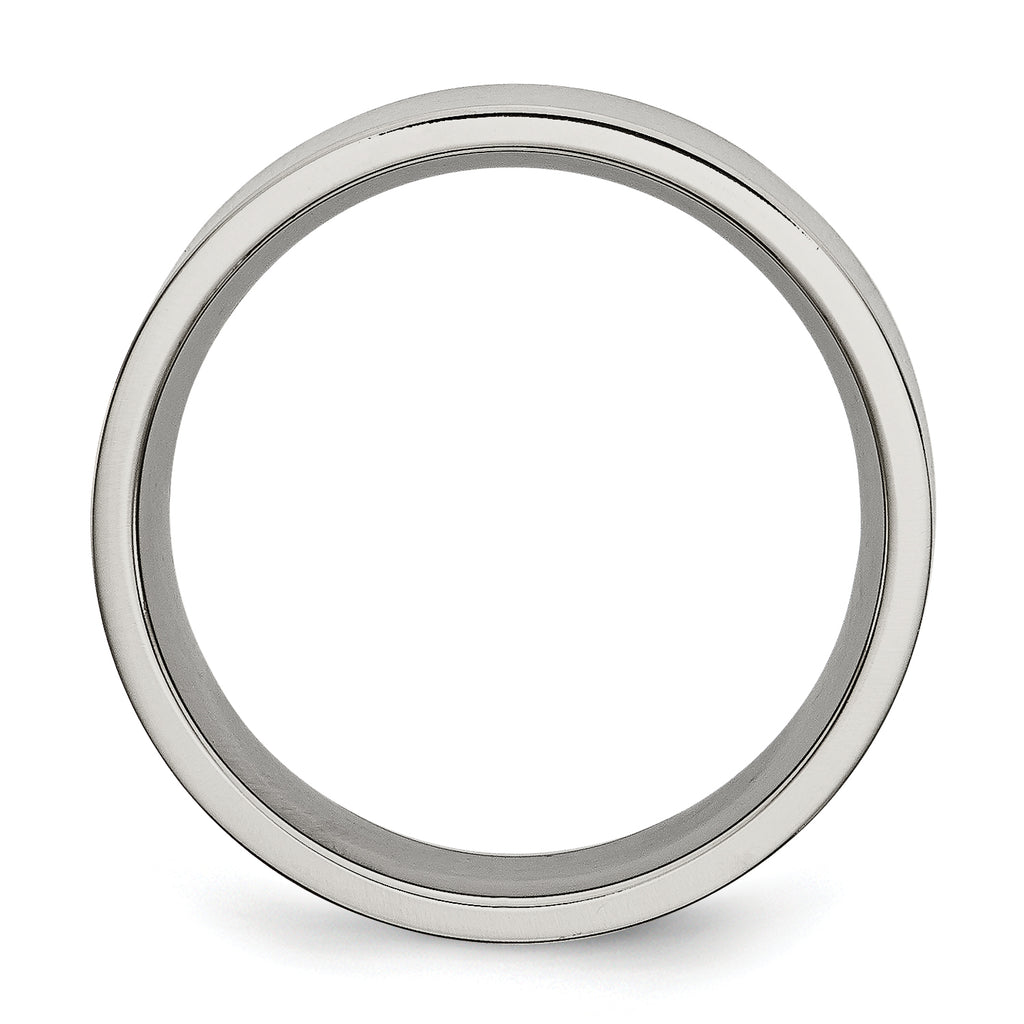 Brushed Comfort-Fit Wedding Band in Titanium, 8mm