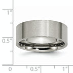 Brushed Comfort-Fit Wedding Band in Titanium, 8mm