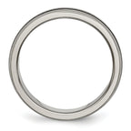Grooved Wedding Band in Titanium with Enamel, 6mm
