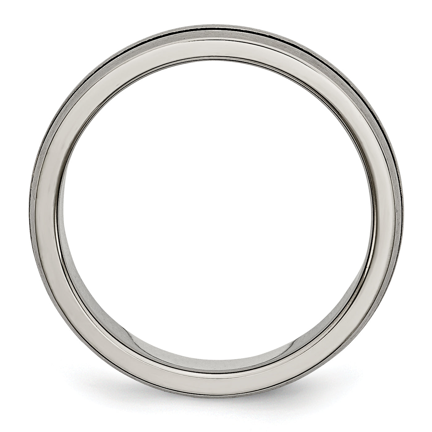 Grooved Wedding Band in Titanium with Enamel, 6mm