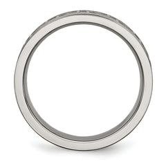 Titanium Greek Key Unisex Wedding Band with Polished & Brushed Finish
