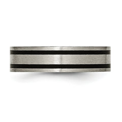Sophia Jewelers Titanium Unisex Engravable Brushed 6mm Wedding Band
