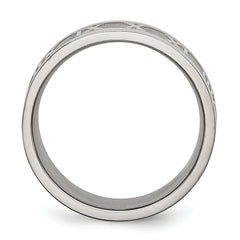 Titanium Roman Numeral Unisex Wedding Band with Satin Finish