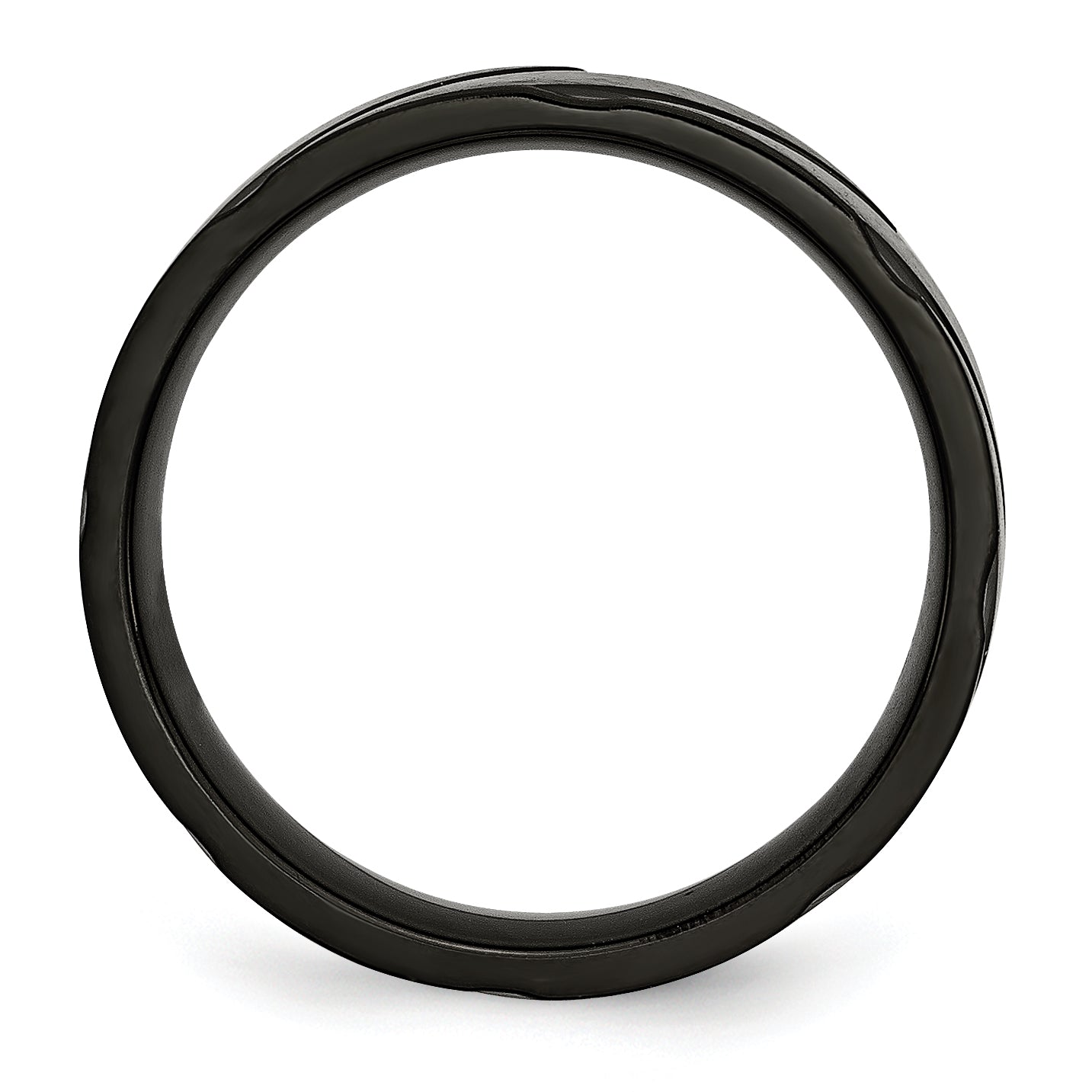 Black IP Swirl Wedding Band in Titanium, 6mm